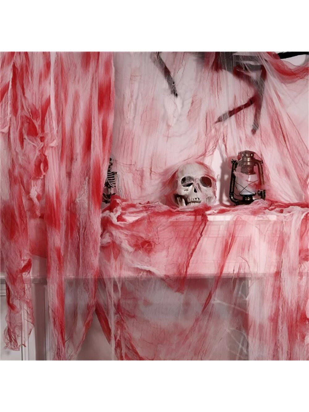 Halloween Blood Red Creepy Cloth 410 x 80 Creepy Gauze Cloth Scary Halloween